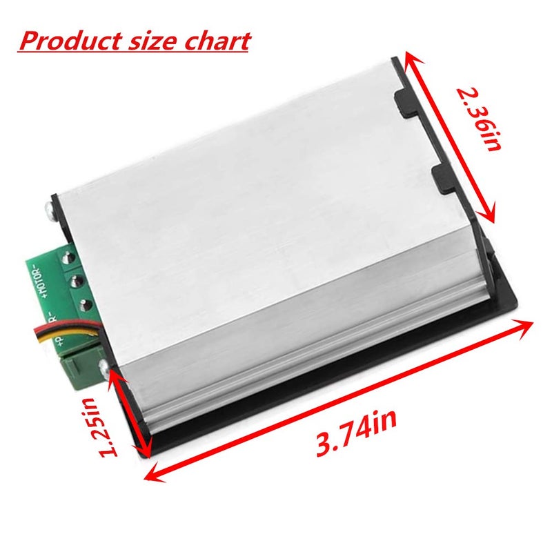 Puly PWM DC 6-60V 12V 24V 36V 48V 30A 1500W PWM DC Motor Speed Controller Speed Adjustable Stepless Governor Regulator, Motor Speed Controller with Start Stop Switch with Digital Display - Image 4